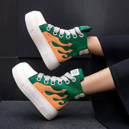 Fashion Green Ankle Boots Sports Vulcanized Shoes Sneakers