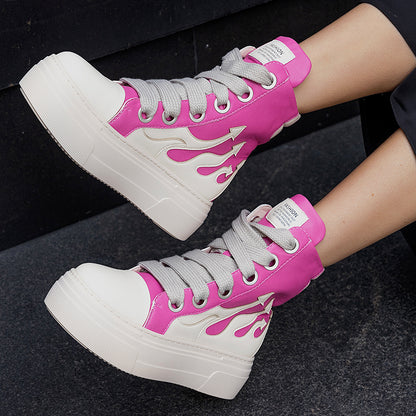 Casual Women's Pink Ankle Boots Skateboard Shoes