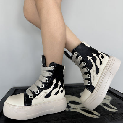 Women's Platform Ankle Boots Fire Sneakers Skateboard Shoes