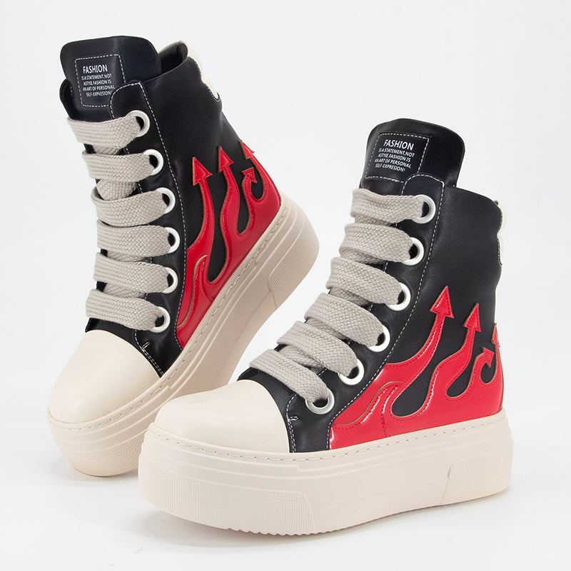 Fashion Sneakers Fire Sports Boots Skateboard Shoes