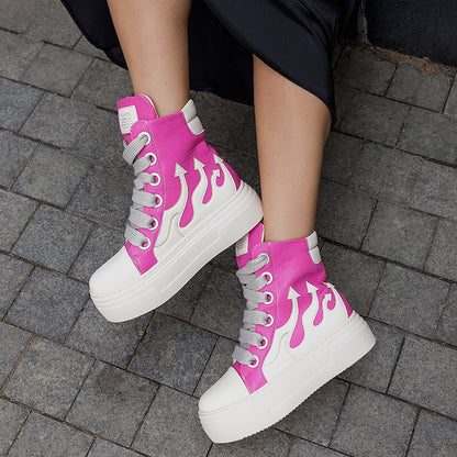 Casual Women's Pink Ankle Boots Skateboard Shoes