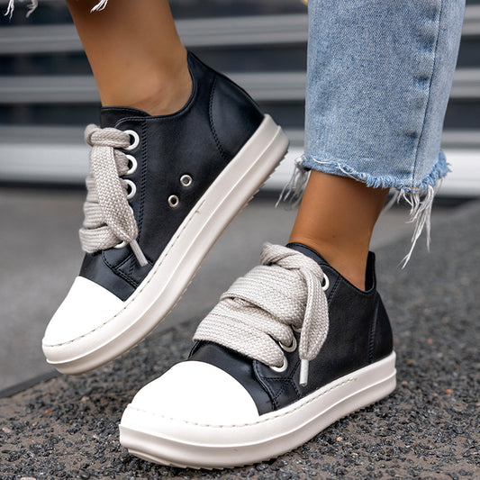 Casual Women's Sneakers Flats Shoes Round Toe Trainers Ladies Shoes College Student