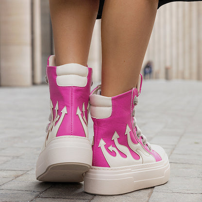 Casual Women's Pink Ankle Boots Skateboard Shoes