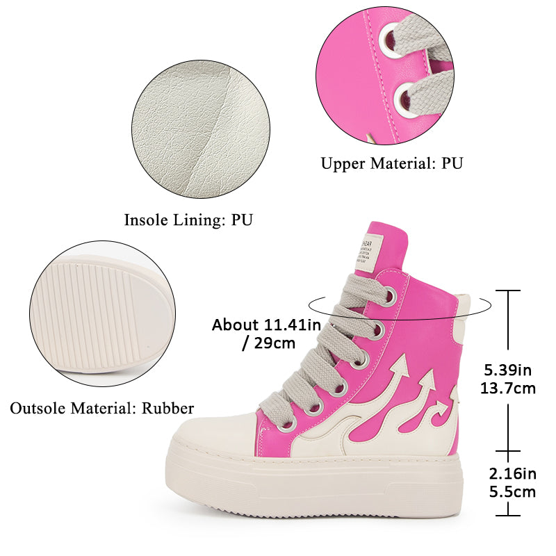 Casual Women's Pink Ankle Boots Skateboard Shoes