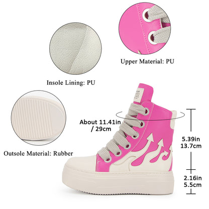 Casual Women's Pink Ankle Boots Skateboard Shoes